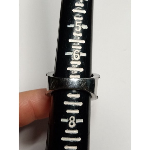 316L Stainless Steel Silver Tone Purple Stone Look Ring Size‎ 7 (10c2) - Picture 8 of 9